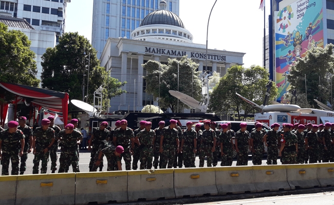 Sidang Perdana Sengketa Pemilu 2019, Gedung MK Dijaga Ketat TNI-Polri