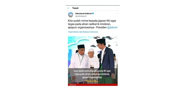 Salah Kutip Jokowi Admin Twitter Setkab dicopot