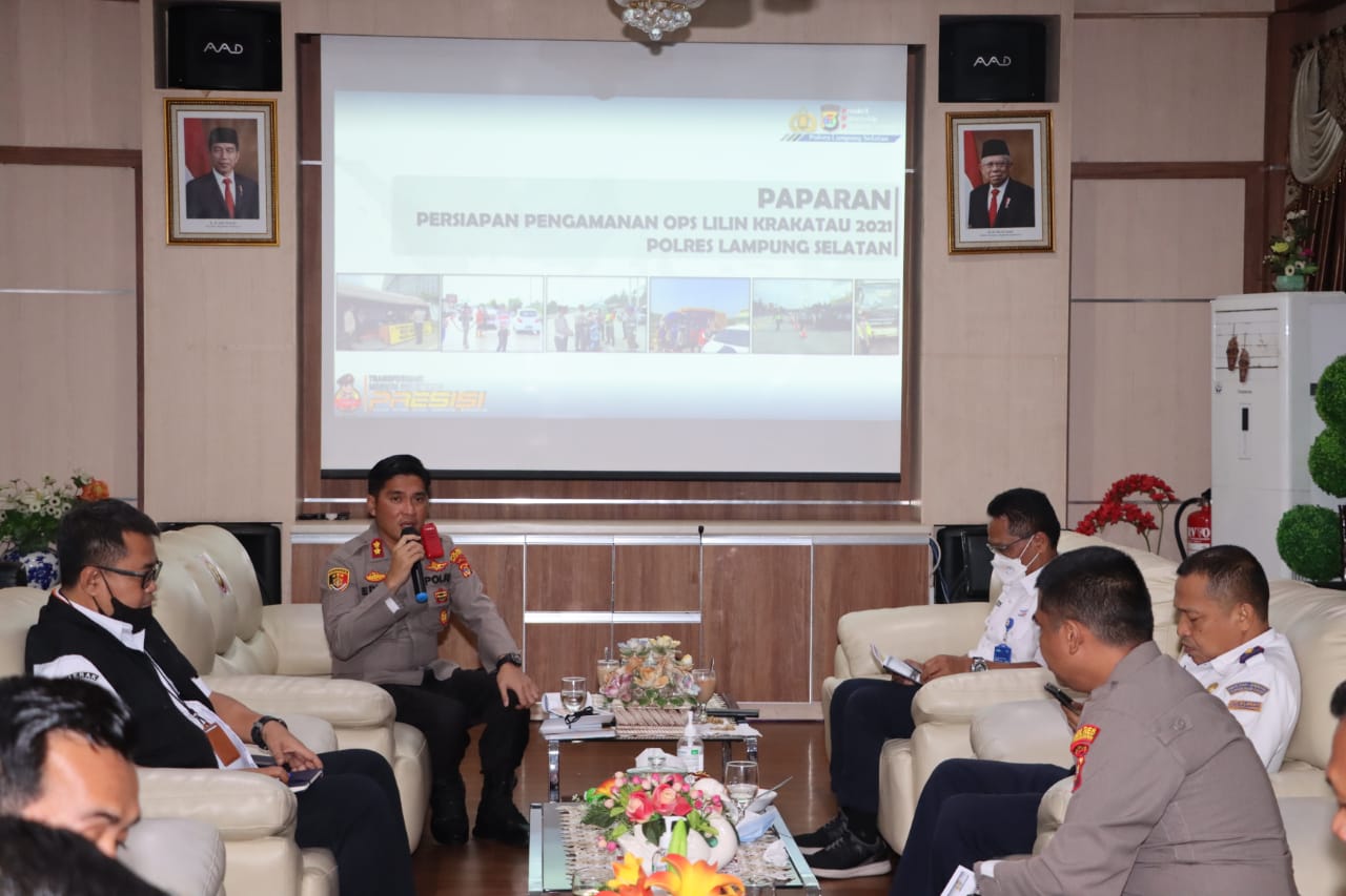 Jelang Pelaksanaan Operasi Lilin Krakatau 2021, Polres Lamsel Lakukan Rakor Bersama ASDP Pelabuhan Bakauheni
