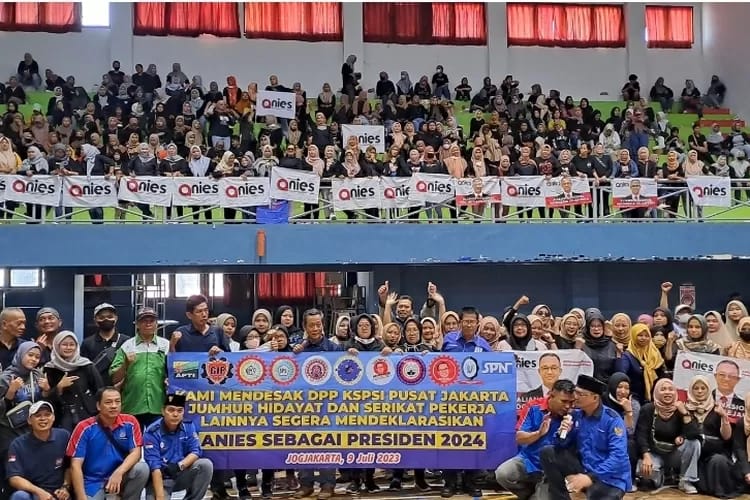 Ribuan Buruh Yogyakarta Dukung Anies Jadi Presiden