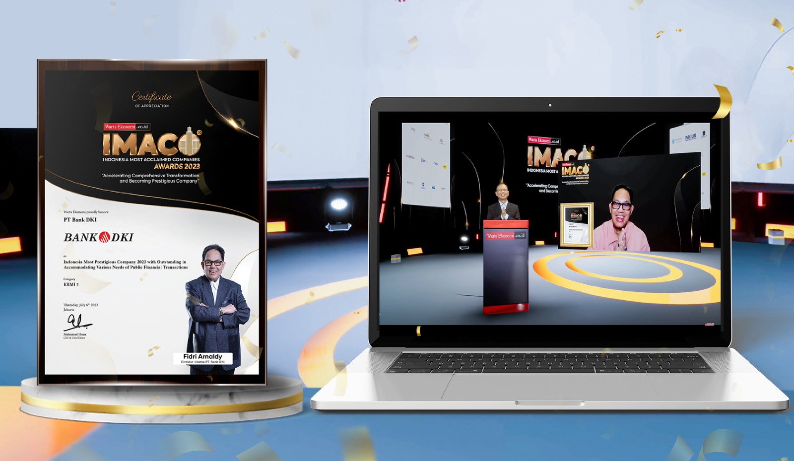 Datangkan Pengembangan Transaksi bisnis, Bank DKI Capai Penghargaan Indonesia Most Acclaimed Company Awards 2023