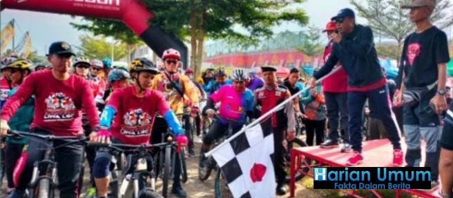 Hut Kabupaten Lampung Barat ke-31 Kapolres turut serta meriahkan Lampung bersepeda ke-27
