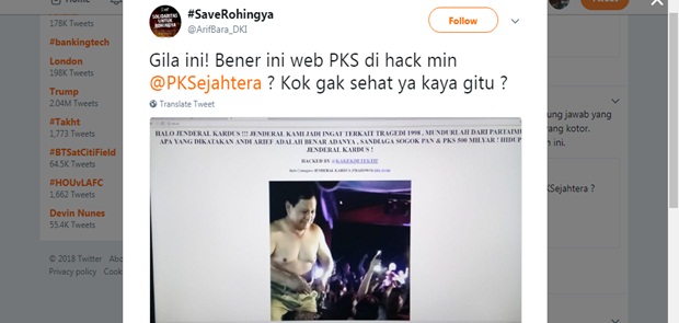 Website PKS Diretas, Muncul Sapaan Hallo Jenderal Kardus!