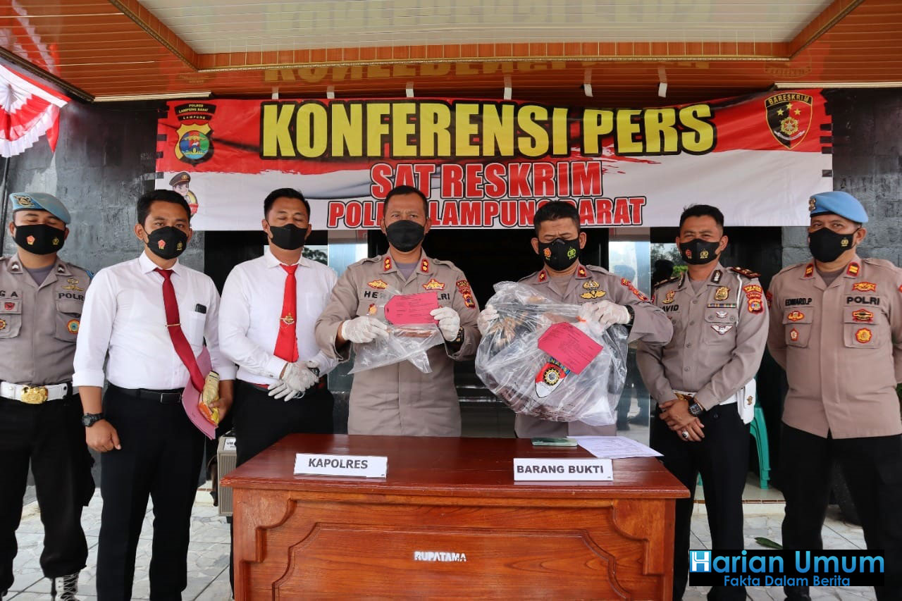 Polres Lampung Barat Konferensi Pers Terkait Kasus Perkelahian yang Menewaskan Seorang Remaja