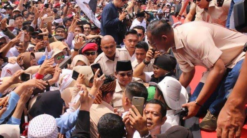 Kampanye Prabowo di Karawang dan Bogor Dibanjiri Lautan Massa