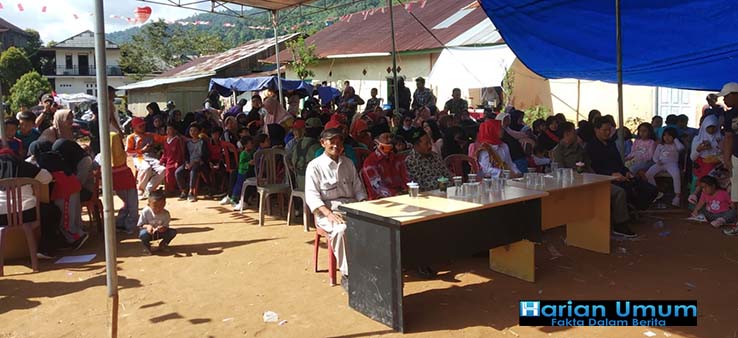 Tumpah Ruah Warga Pekon  Kubu Perahu Mengikuti Acara HUT RI Yang Ke 77