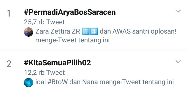 Tagar #PermadiAryaBosSaracen Puncaki Tranding Topic Twitter Indonesia