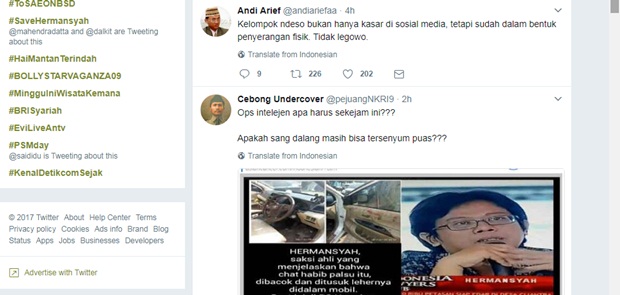 Netizen Duga Penyerangan Hermansyah Hasil Operasi Intelijen